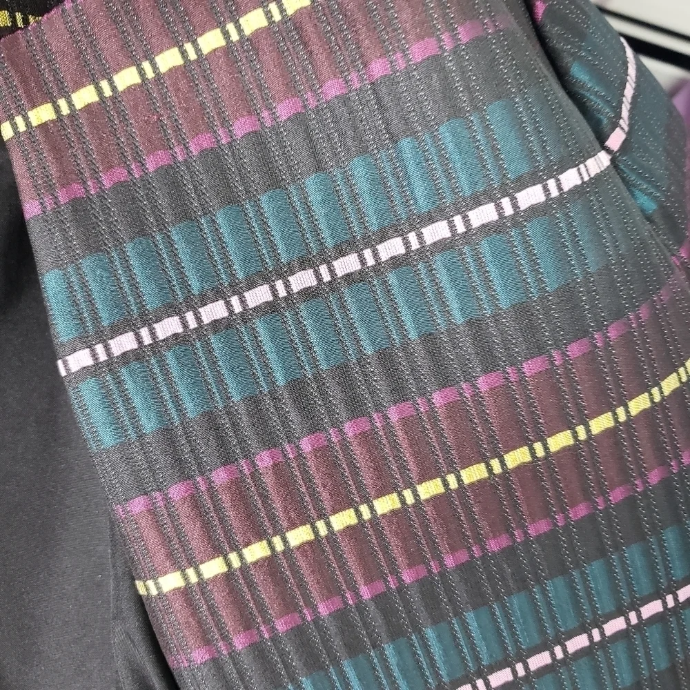 Ann Taylor Factory open front jacket blazer multicolor stripe size medium